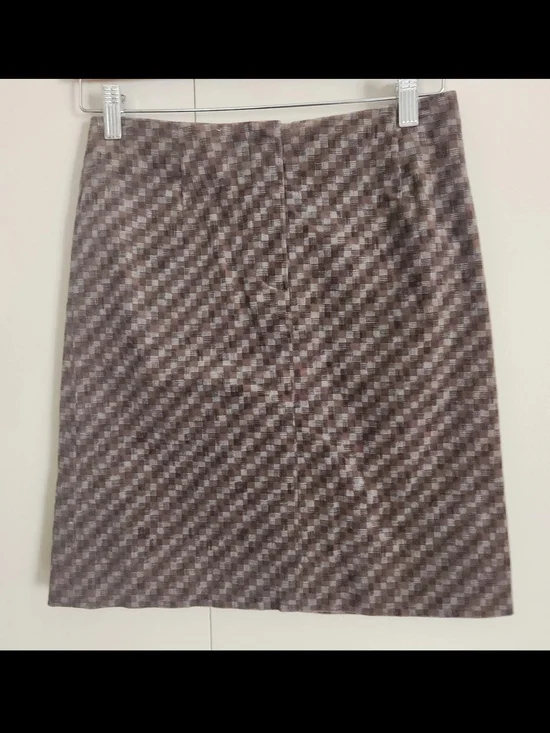 Ann Taylor Stretch Brown & cream corduroy mini Women's Skirt - Picture 1 of 6